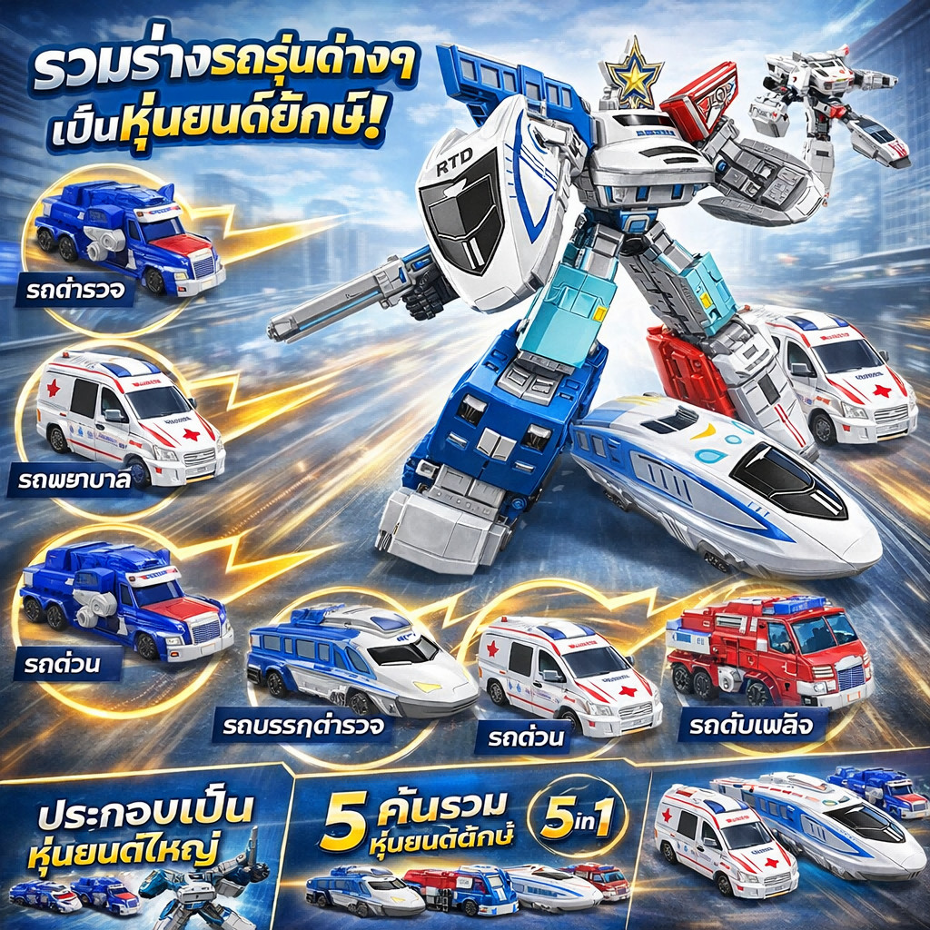 New Transforming Robot Toy King Kong Optimus Prime Hornet (Double Robot Car Model) - ไม่ต้องใช้แบตเตอรี่เพิ่งประกอบ