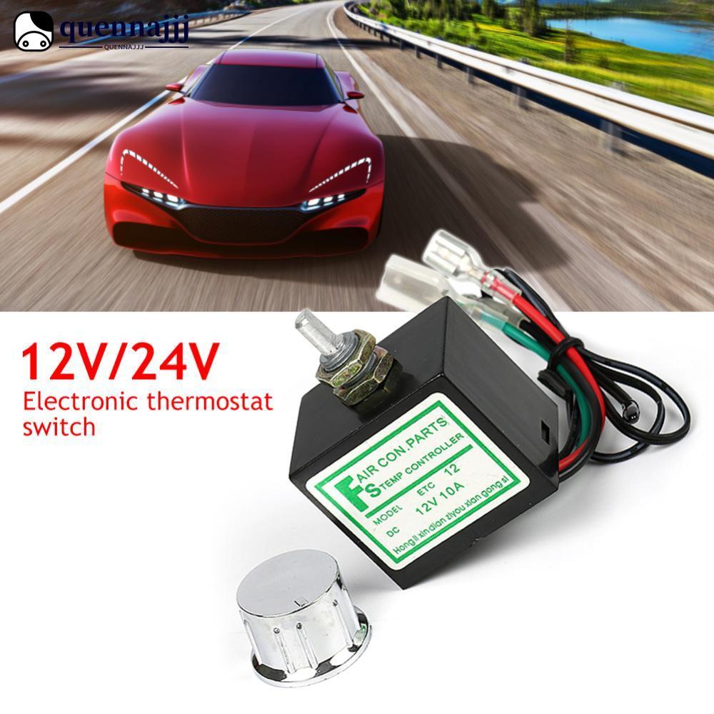 QHENNA 10A 12/24V รถเครื่องปรับอากาศอิเล็กทรอนิกส์ Thermostat สวิทช์อุณหภูมิควบคุมอุปกรณ์เสริมอัตโนมัติ A/C อิเล็กทรอนิกส์ Thermostat A6J1