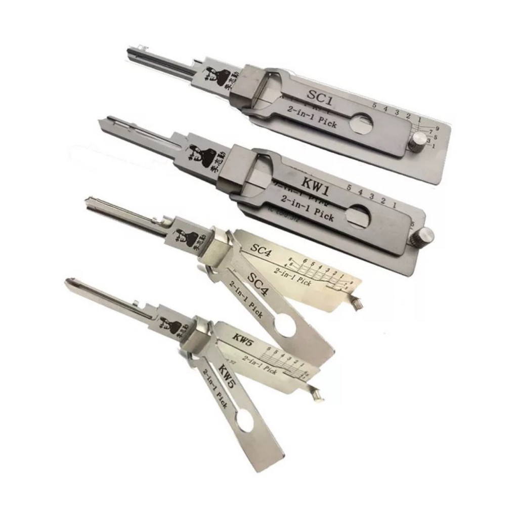 Lishi 2 In 1 เครื่องมือ SS002 SS001 SC1 KW1 KW5 SC4 R52 2In1 Lishi เครื่องมือสําหรับประตูพลเรือนล็อค
