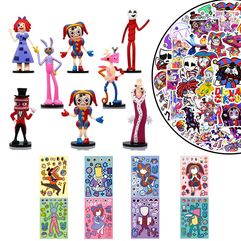 8PCS The Amazing Digital Circus รูปของเล่นอีสเตอร์ Pomni Caine เครื่องประดับตกแต่ง