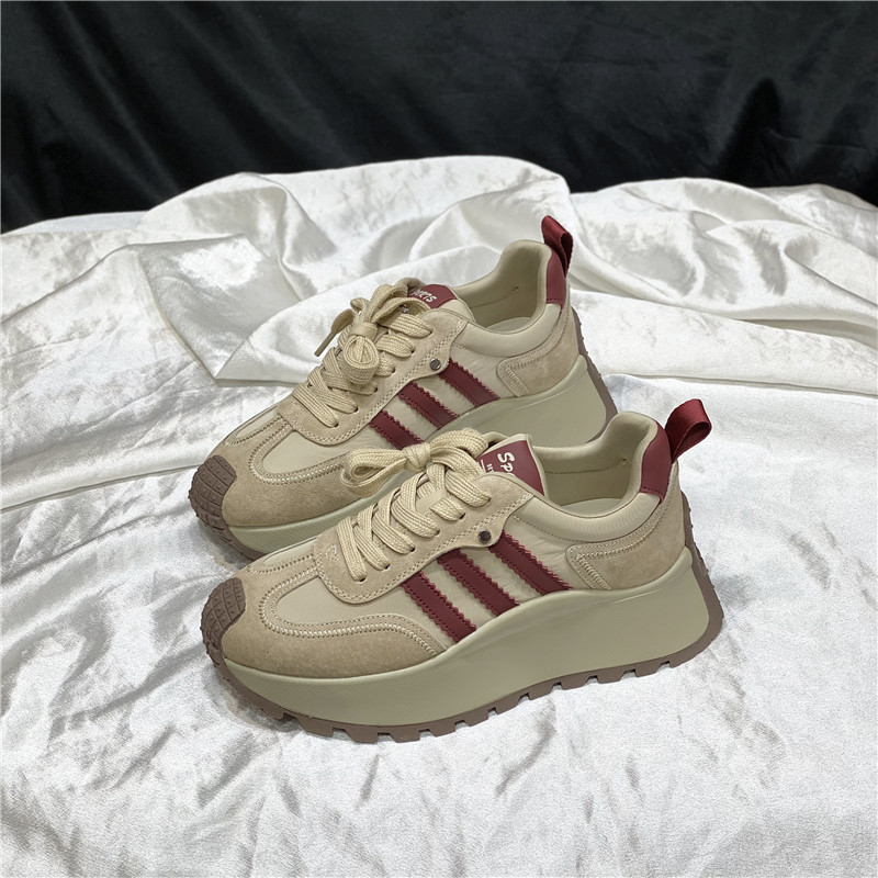 JA3 รองเท้าผู้หญิงแพลตฟอร์มยอดนิยม Retro Daddy รองเท้าแฟชั่นรองเท้าผ้าใบ