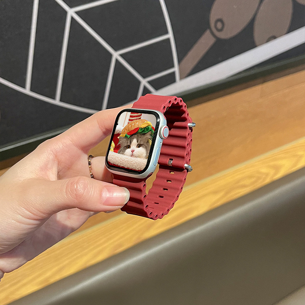 สายรัดซิลิโคนอ่อนมหาสมุทร for Apple Watch IWatch Ultra 3 2 49มม Series 11 10 9 8 7 6 5 4 SE 3 2 1 46 45 44 42 41 40 38มม ราคา ถูกที่สุด ดีลบีเคเค แกลเลอรีภาพที่ 8