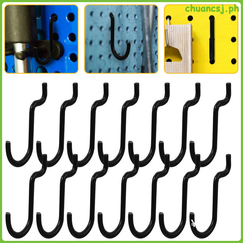 24PCS Pegboard ตะขอ Workshop Heavy Duty โลหะ J ตะขอโรงรถแขวนเครื่องมือ Pegboard อุปกรณ์เสริมยูทิลิตี