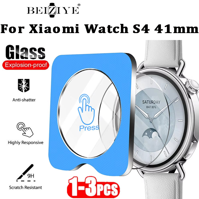ติดตั้งง่ายกระจกนิรภัยฝาครอบป้องกันฟิล์มสําหรับนาฬิกา Xiaomi Watch S4 41mm ป้องกันหน้าจอสําหรับ Xiao