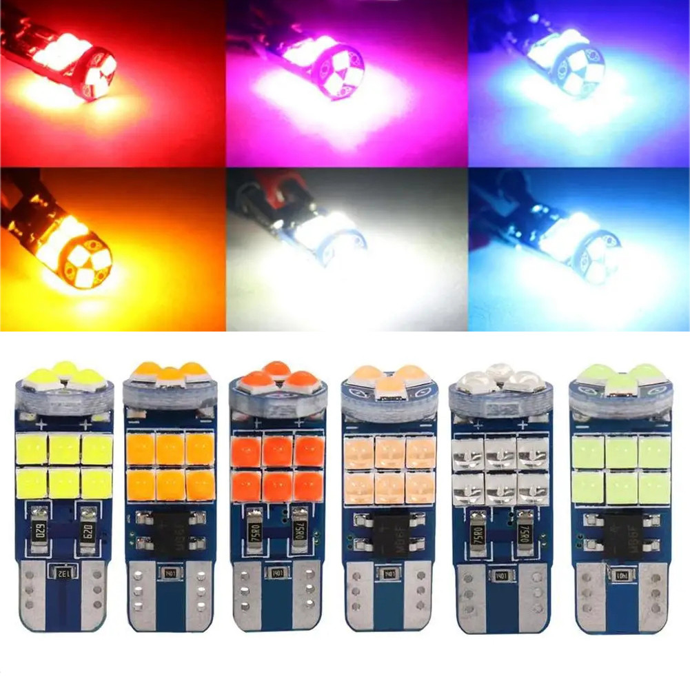 ⚡ประเทศไทย 24 ชั่วโมง⚡T10 หลอดไฟ LED W5W 15SMD 12V ไฟอ่านหนังสือ ป้ายทะเบียน ไฟสัญญาณรถยนต์ ประหยัดพลังงาน