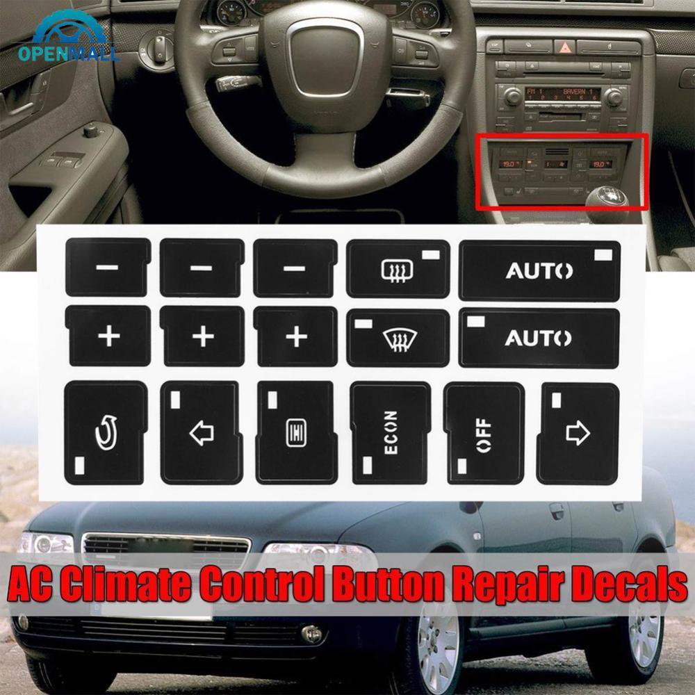 OPENMALL 16Keys Car Air Audio Condition AC Climate ปุ่มควบคุมสติกเกอร์ Decals จัดแต่งทรงผมตกแต่งสําห