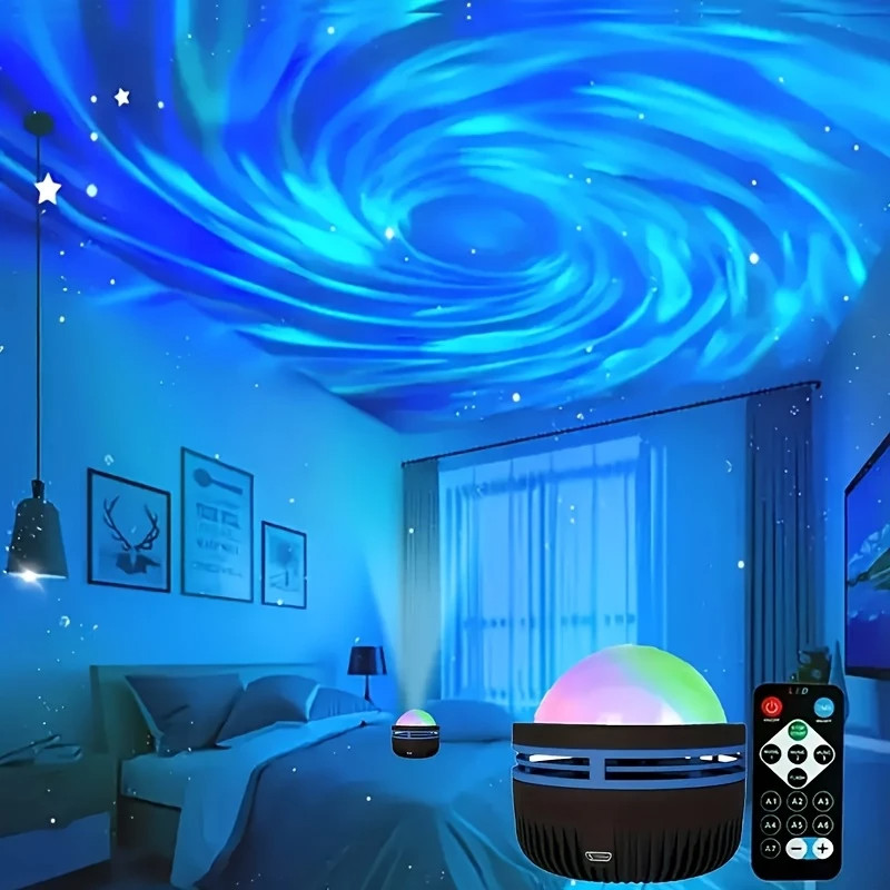 Aurora Starry Sky Projector with Remote LED Star Projector, Galaxy Star Projector with 7 Lighting Ef