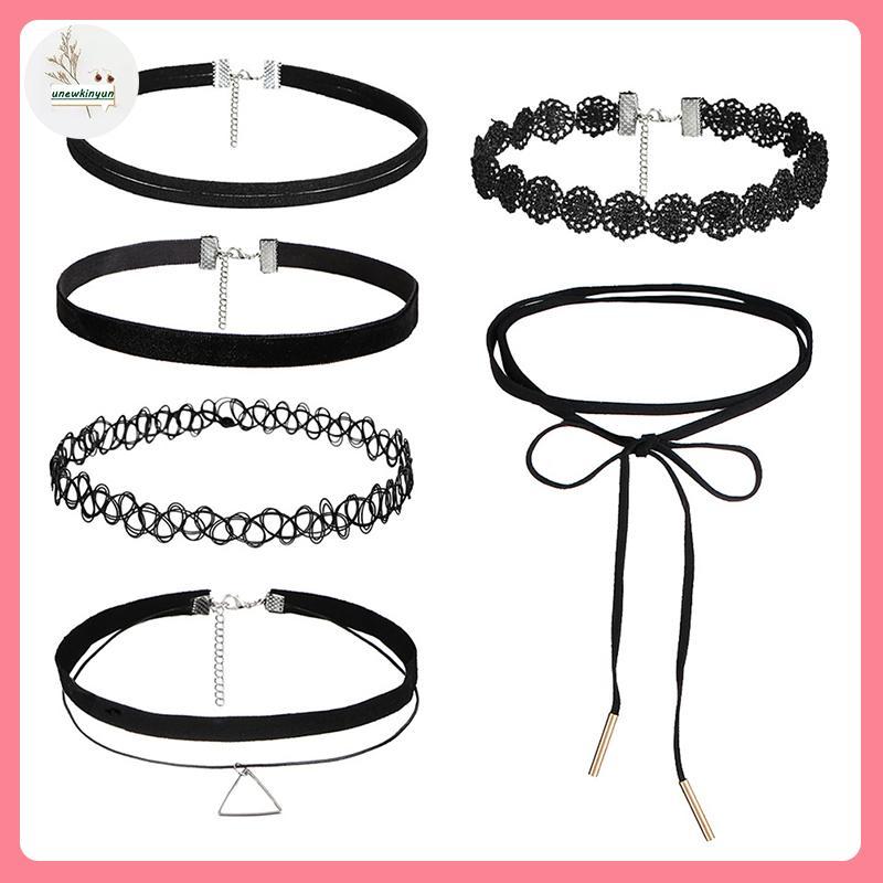 UU สร้อยคอโชคเกอร์แฟชั่นกํามะหยี่ยืดคลาสสิกโกธิคสักลูกไม้สร้อยคอ VN