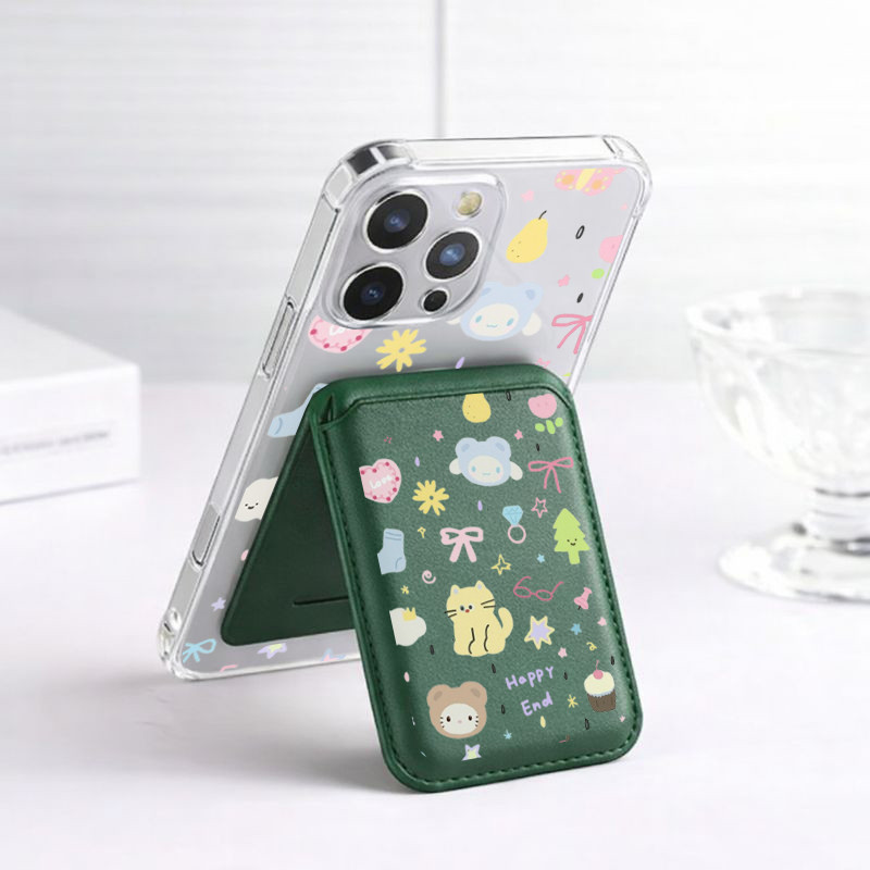 Cat bow tie pattern Wallet เคสกันกระแทก เหมาะสําหรับ iPhone 11 12promax 12 13 14 15 Pro Max Case ฝาหลัง 14promax 15pro 16 Pro Max 17 17air 17promax Casing ราคา ถูกที่สุด ดีลบีเคเค แกลเลอรีภาพที่ 4