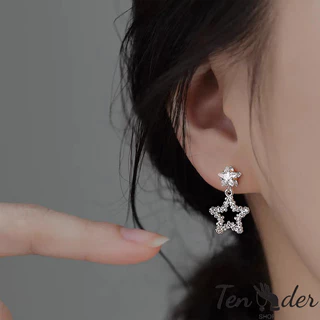 COD-ส่งเร็วจากไทย🎀ต่างหู รูปดาวห้าแฉก เพทาย หรูหราแสง ระดับไฮเอนด์ สำหรับผู้หญิง ของขวัญวันหยุด-Ten