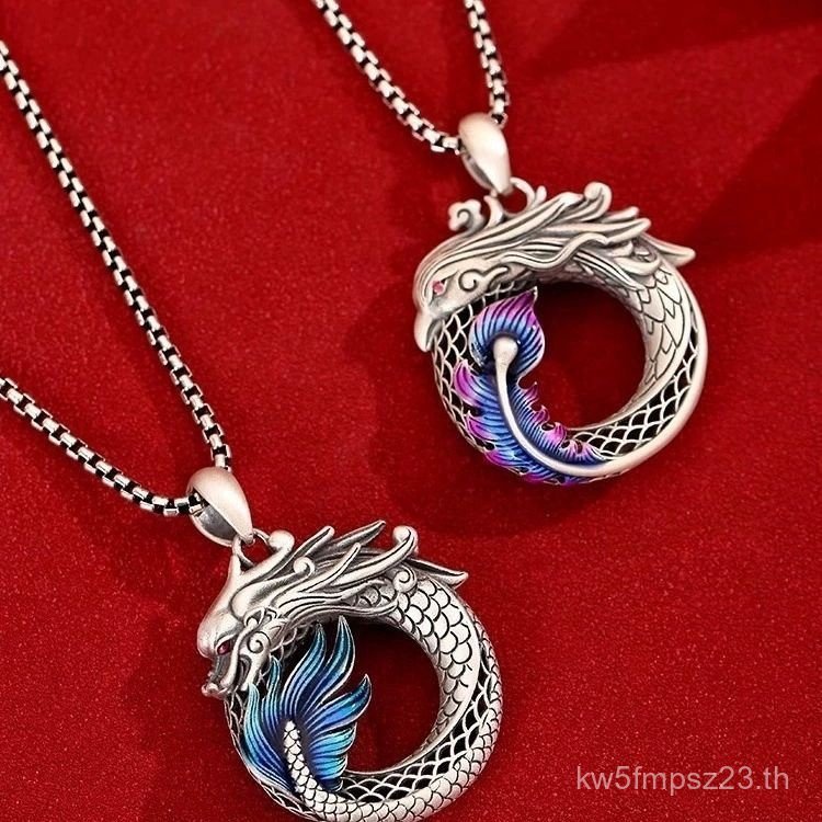 สร้อยคอมังกรPhoenix สไตล์เรโทร สำหรับทั้งผู้ชายและผู้หญิง MGD0