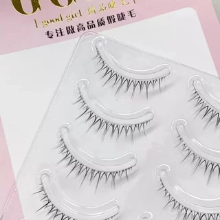 GGRG ความงามแต่งหน้าขนตาปลอมหญิงธรรมชาติจําลอง Lazy Trilogy Eyelashes Single Cluster Grafting