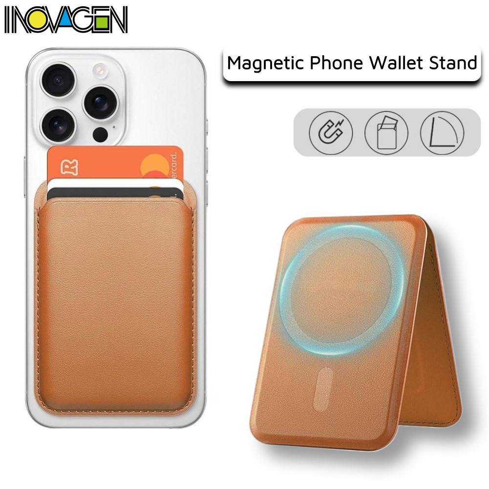 INOVAGEN กระเป๋าสตางค์โทรศัพท์แม่เหล็กหนัง PU,ขาตั้งโทรศัพท์,กระเป๋าผู้ถือบัตร,ID Card Wallet Protect Cover
