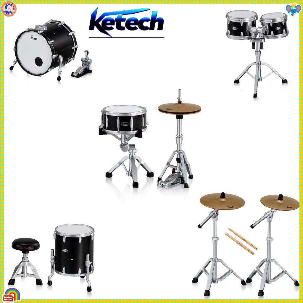 Bulk BANDAI Pearl Drums Miniature Jazz Drum Set Twisted Egg Desktop Ornament for Music Lovers