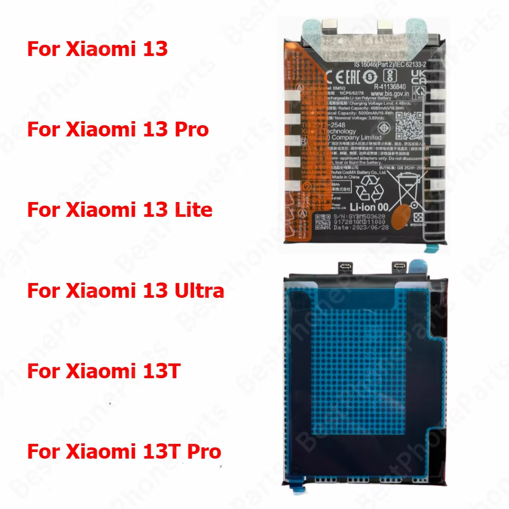 1Pcs แบตเตอรี่สําหรับ Xiaomi Mi 13 Lite 13T Pro 13 Ultra BP4G BP4D BP4E BM5T BM5S BM5Q โทรศัพท์มือถื