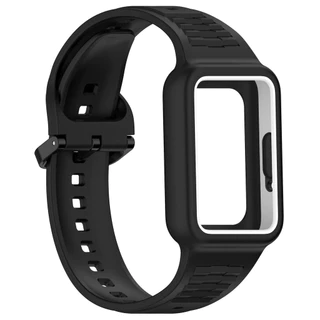 สายนาฬิกาซิลิโคนสำหรับ for Samsung Galaxy Fit 3 แผ่นป้องกันหน้าจอแบบยาง ปลอกป้องกันสำหรับ for Huawei Band 10 9 8 7 NFC