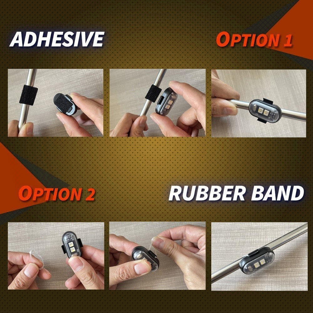 ไฟสัญญาณเตือน LED RGB ไร้สาย ชาร์จ USB ป้องกันการชน เพื่อความปลอดภัย สําหรับรถจักรยานยนต์ 4 ชิ้น 2 ชิ้น 1 ชิ้น 6 ชิ้น - รูปที่ 4