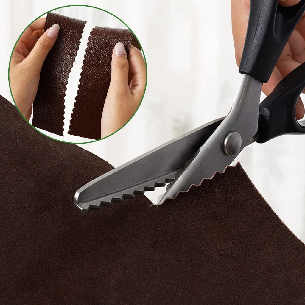 กรรไกร 5 มม. กรรไกรผ้าซิกแซก, กรรไกรขอบหอยเชลล์ปลอดสนิม, กรรไกรซิกแซกสําหรับตัดหนังและผ้า, กรรไกรก้างปลา 5 มม., ไร้สนิม, คุณภา - รูปที่ 2