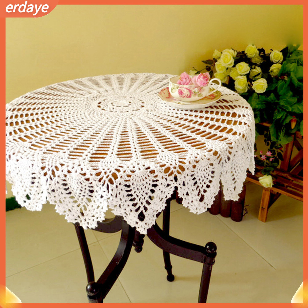 Spp_แผ่นผ้าฝ้ายถักโครเชต์ ทรงกลม ขนาด 80 ซม. สําหรับตกแต่งห้องครัว ห้องอาหาร ร้านอาหาร - รูปที่ 4