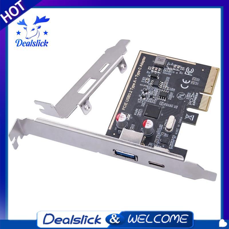 PCIE USB 3.2 GEN2 10G + ประเภท C 10G อะแดปเตอร์ PCI Express X4 การ์ดขยาย Riser ASM1142 ชิปคอนโทรลเลอ