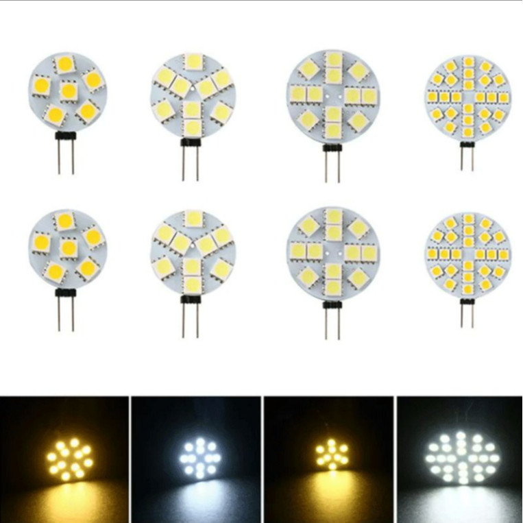 1PCS G4 หลอดไฟ Led 5050 SMD light CRI90 1W 2W 3W DC 12V 6-9/12/24Leds 360 องศา 3000K Wam สีขาว Marin