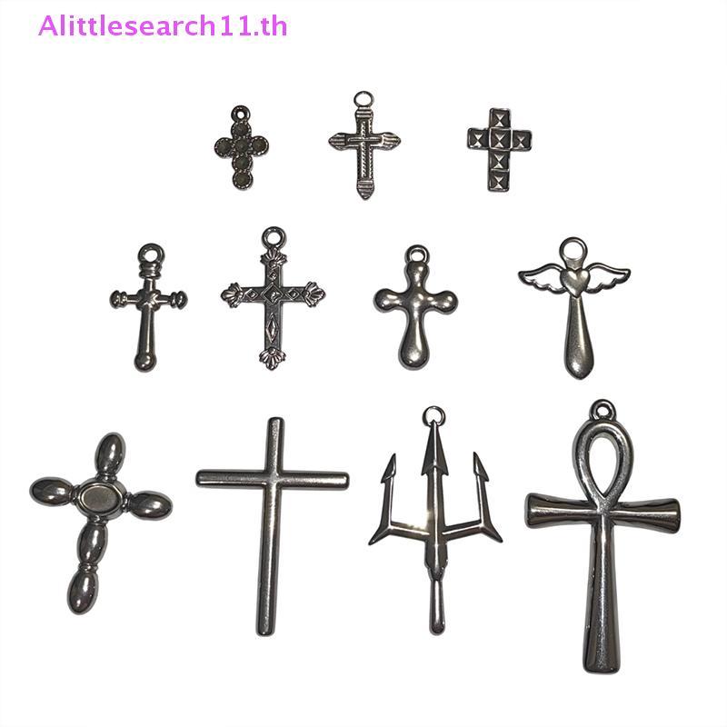 เครื่องประดับ Punk Rivets Cross จี้สำหรับผู้หญิง สไตล์ Grunge และ Gothic ยุค 90s