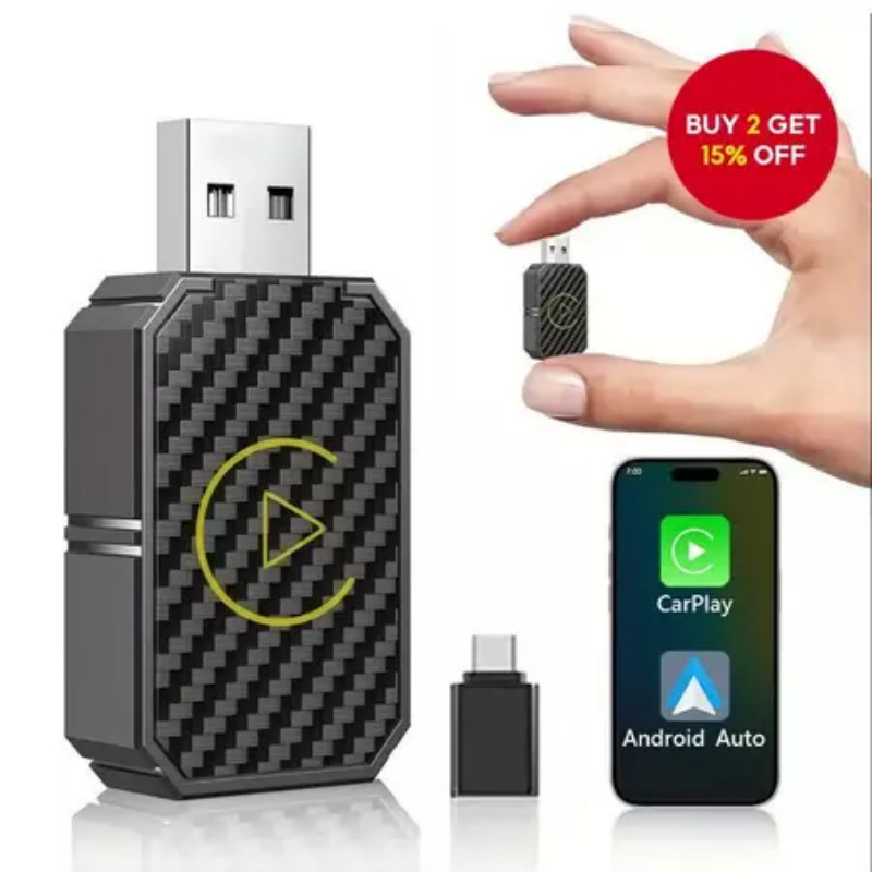 2 in 1 Mini Carplay Adapter Android Auto อะแดปเตอร์ไร้สายแบบมีสายไร้สาย apple carplay ไร้สาย CarPlay