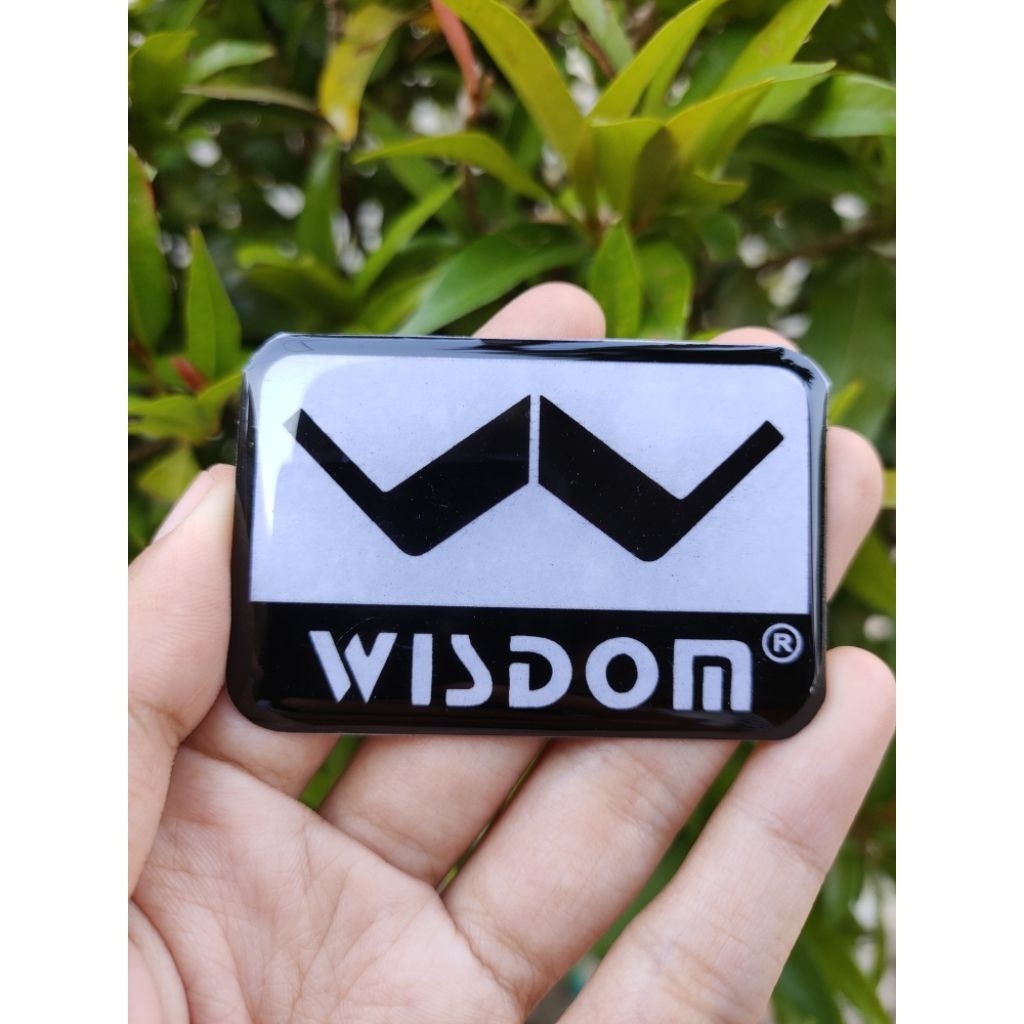 โลโก้ WISDOM สีขาว | สีขาว WISDOM EMBLEM | ฉลาก WISDOM สีขาว