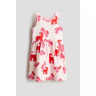 H&M(เอชแอนด์เอ็ม) เดรสผ้าฝ้ายพิมพ์ลาย Girls Printed cotton dress 1318739_1