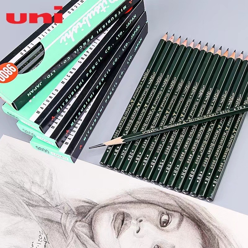 Mitsubishi 9800 Sketch Pencil Student HB Art Dedicated 8b Charcoal Pen 4B Drawing Pencil 512.15