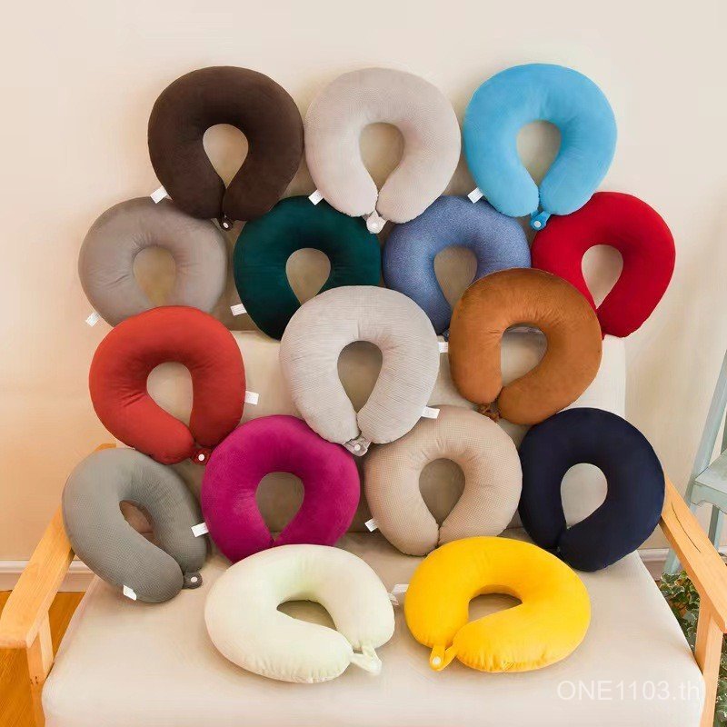 หมอนรูปตัวยูหมอนรองคอพนักพิงศีรษะผ้าฝ้ายรถนอนเดินทางกระดูกสันหลังส่วนคอหน่วยความจําโฟมป้องกันคอผู้ให