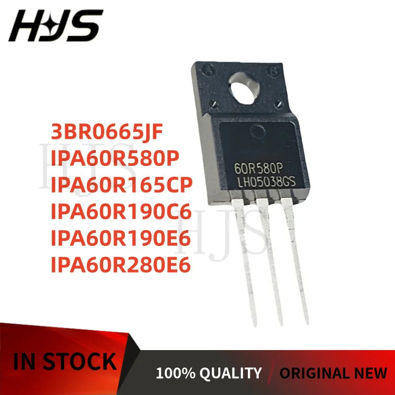 5PCS IPA60R165CP IPA60R280E6 IPA60R190C6 3BR0665JF IPA60R580P IPA60R190E6 TO-220F Field Effect ทรานซ