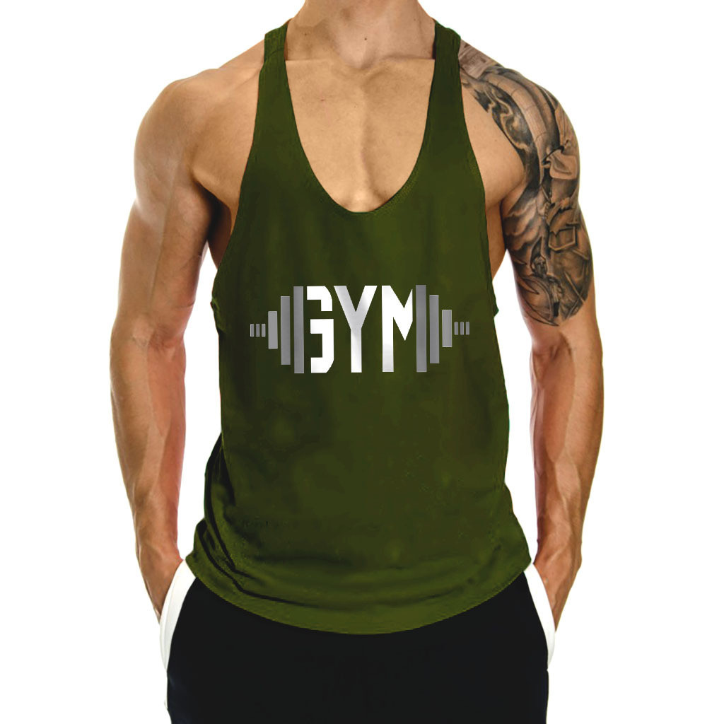 【Ready Stock】 Loose Fitness Vest Bodybuilding Training I-Shaped Sleeveless Muscle Men Sports Casual 