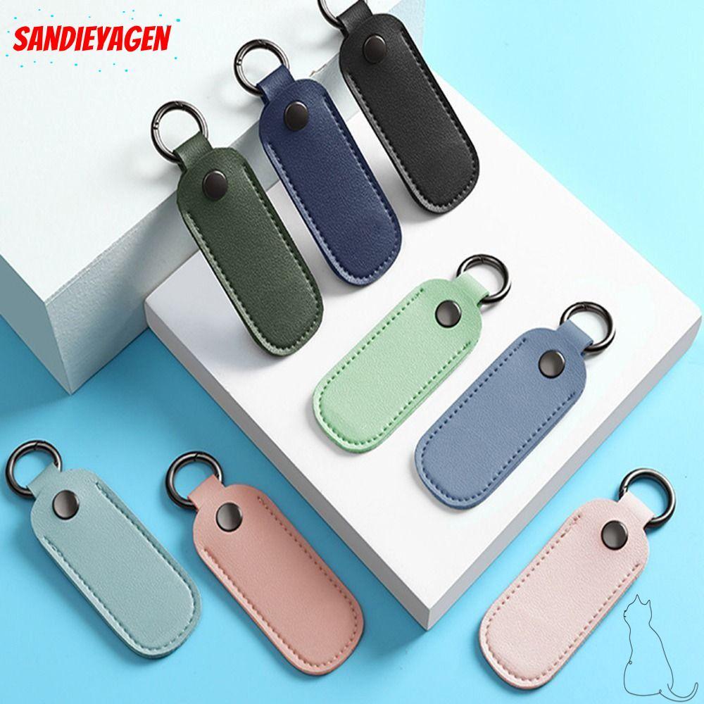 SANDIEYEAN U Disk Pouch Leather Pendrive Holder USB แฟลชไดรฟ์