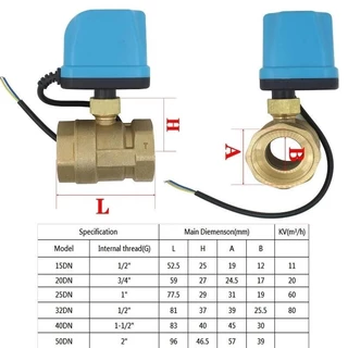 วาล์วฟ้า วาล์ว มอเตอร์วาล์ว บอลวาล์ว 2 สาย เปิดได้ไม่ต้องอาศัยแรงดันนำ้ Ball Valve ปกติปิด จ่ายไฟเปิด หยุดจ่ายไฟปิดเอง