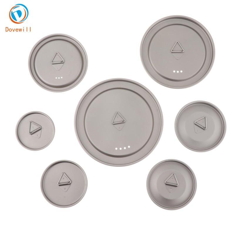 นกพิราบ ไทเทเนียมฝาถ้วยแก้วกาแฟฝาปิดเครื่องครัวแบบพกพา เครื่องดื่ม ตั้งแคมป์ฝาหม้อที่มีห่วงสําหรับปีนเขาย่างในร่มกลางแจ้งปิกนิกเดินท