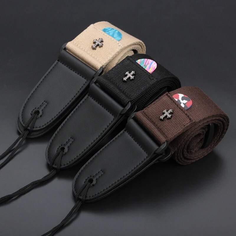 Electric Guitar Strap Acoustic Folk Guitarra Belt Straps Vintage Cross Personality Guitar Straps Pic