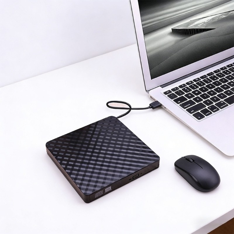 Doublebuy Thin External Digital Video Disc Writer Reader สําหรับพีซีพร้อมการถ่ายโอนข้อมูลอย่างรวดเร็