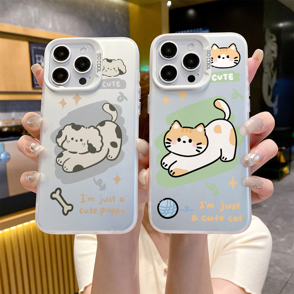 เคสไอโฟน สำหรับ IPhone 17 Air 16 15 11 13 12 14 Pro Max XR Max 7 8 Plus เคส IPhone Cute Puppy Cat CY