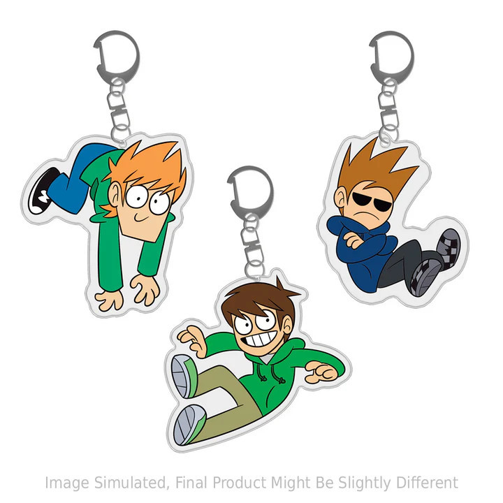 Matt Anime KeyChain ผู้หญิง Eddsworld 3 Pack พวงกุญแจสําหรับผู้ชายแหวนกุญแจอะคริลิคพวงกุญแจรถปาร์ตี้
