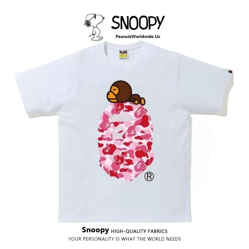 Trendy Printed 100% Cotton Crew Neck T-shirt, Suitable for All Ages, Ideal for Couples, Parent-Child ราคาถูก Shopee Lazada