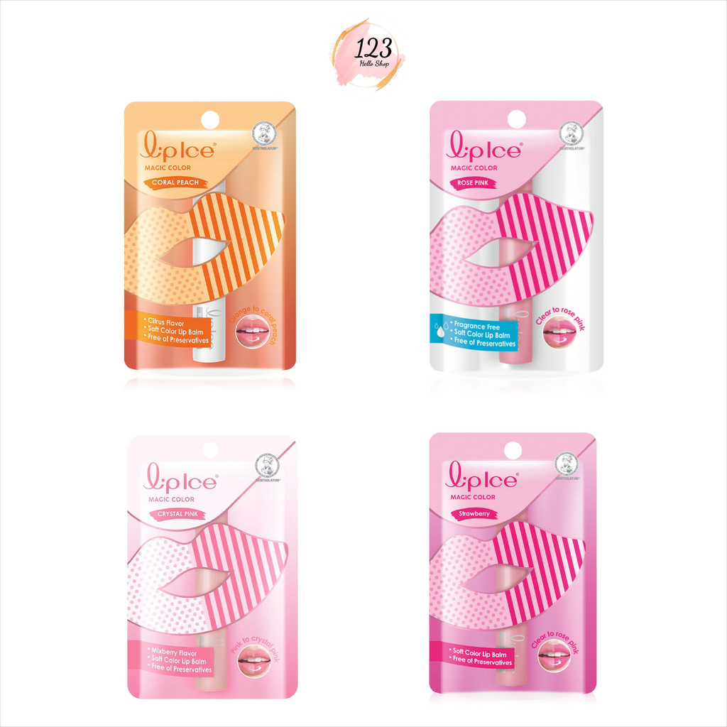 🎉 Mentholatum Lipice Magic Color 2g. เมนโทลาทั่ม ลิปไอซ์ เมจิค คัลเลอร์✨