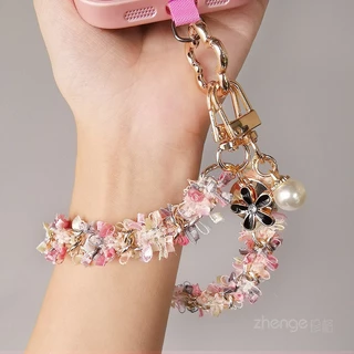 สายรัดข้อมือโซ่บิดลูกไม้เอลฟ์ที่น่าพอใจที่ได้รับความนิยมและชื่นชอบเชือกคล้องโทรศัพท์มือถือ