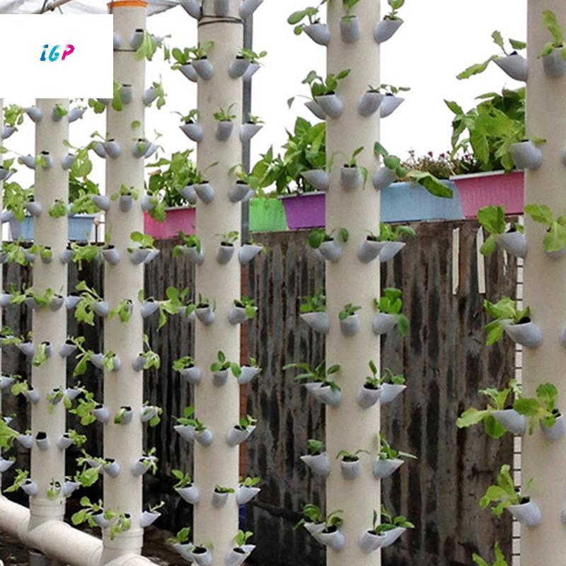 (IGP) 5 ชิ้นคอลัมน์ปลูกถ้วย DIY Hydroponic Colonization ถ้วยพืชเติบโตหม้อ Hydroponics แนวตั้ง Tower 