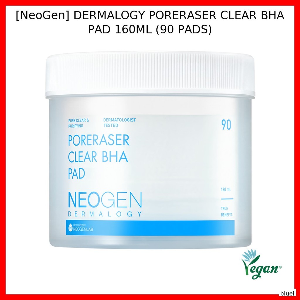 [NeoGen] DERMALOGY PORERASER CLEAR BHA PAD 160ML (90 PADS) / Korean BHA Pad / Pore Minimizing / ของแ