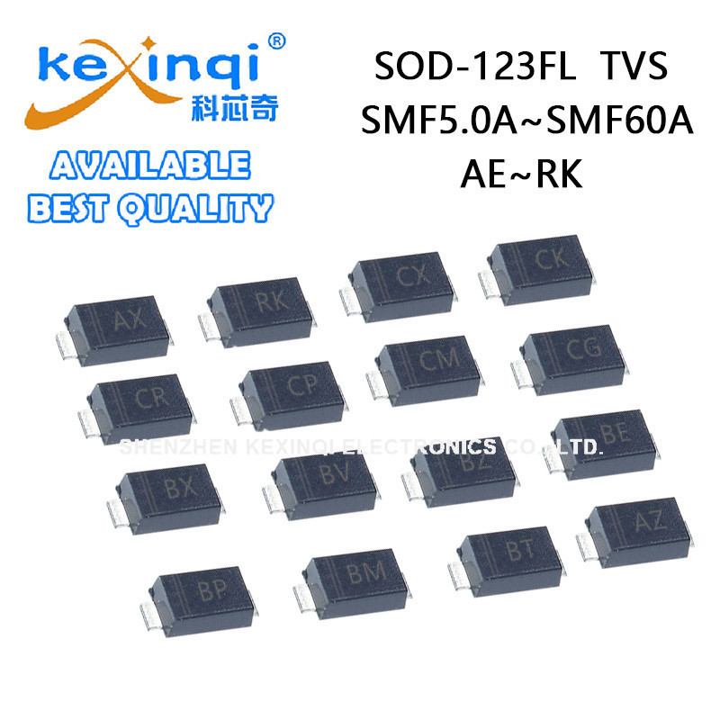 (50 ชิ้น) AE AG AV AZ BE BZ CK CR CX CG CX SOD-123FL TVS ทรานซิสเตอร์ SMF5.0A SMF60A SMF12A SMF24A S