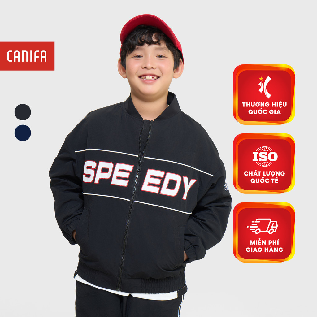 คานิฟา เสื้อกันลมที่ใช้งานสําหรับเด็กผู้ชาย 2 ชั้นหนา แขนยาว คอปกเปิดลง 2OT25ค001