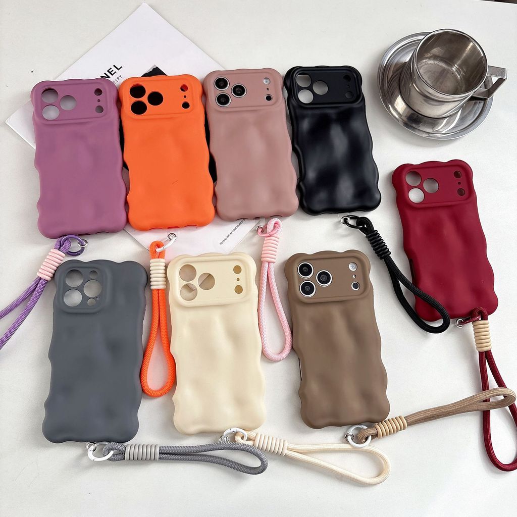 Personalized Bubble Shell Frosted for Iphone16pro Max Phone Case Apple 17 New 14/13 with Lanyard JO9