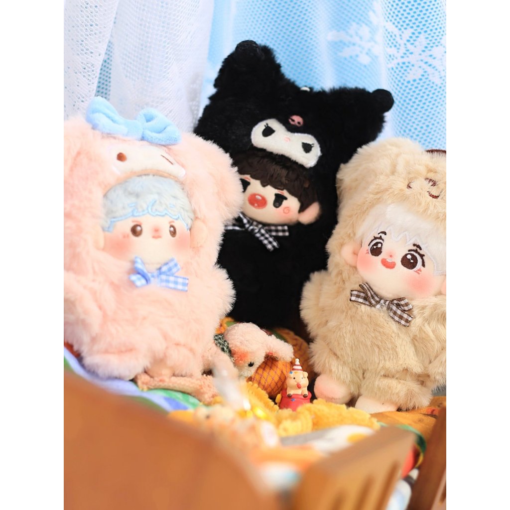 ชุดตุ๊กตา 10 cm ชุดตุ๊กตา 10cm พร้อมสต็อก ชุดจั๊มสูทการ์ตูนน่ารักจัดส่งฟรีตุ๊กตาผ้าฝ้าย