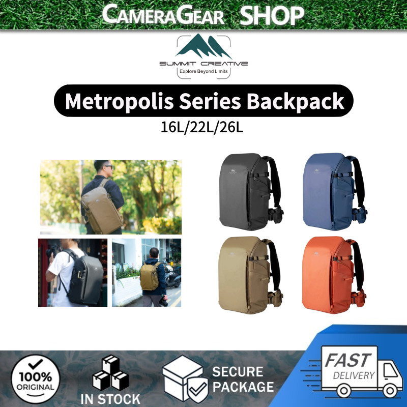 Summit Creative Metropolis Series 16L/22L/26L กระเป๋าเป้สะพายหลังสําหรับเลนส์กล้อง DSLR โดรน